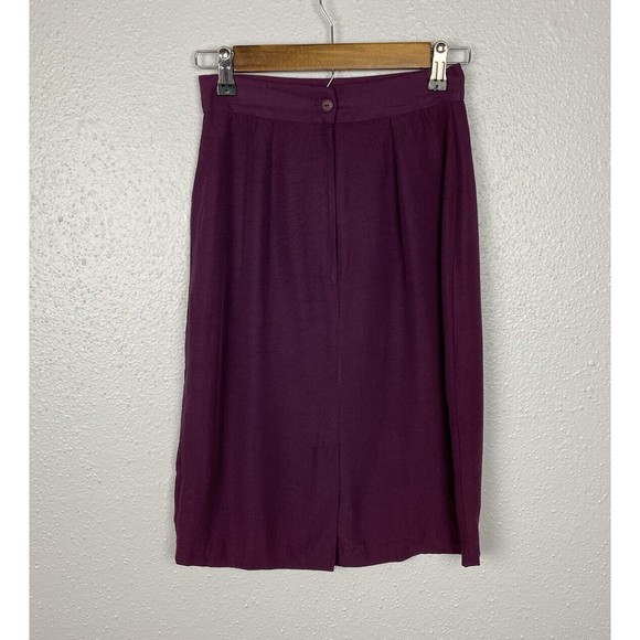 Vintage Be Smart Womens Size 5/6 Eggplant Purple Back Zip Pencil Skirt - Picture 4 of 10